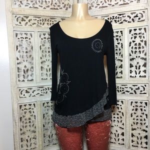 Desigual black asymmetrical top.